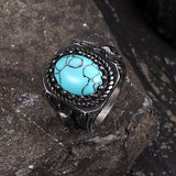 Vintage Eagle Turquoise Stainless Steel Animal Ring