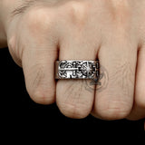 Vintage Eight-Pointed Star Pirate Anchor Stainless Steel Ring | Gthic.com