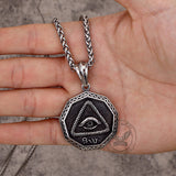 Vintage Eye of Providence Stainless Steel Pendant | Gthic.com