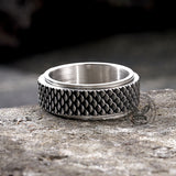 Vintage Fish Scale Spinner Stainless Steel Ring