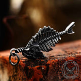 Vintage Fish Skeleton Stainless Steel Pendant