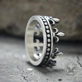 Vintage Fleur-De-Lis Crown Sterling Silver Ring