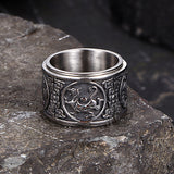 Vintage Four Mythical Beasts Stainless Steel Spinner Ring