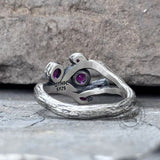 Vintage Fruit Branch Zircon Sterling Silver Ring