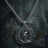 Vintage Gaping Maw Skull Stainless Steel Pendant