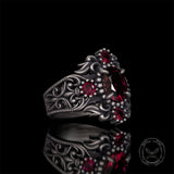 Vintage Gem-Set Hollow Sterling Silver Gothic Ring | Gthic.com
