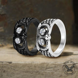 Vintage Bow Rose Stainless Steel Ring | Gthic.com