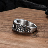 Vintage Gem-set Owl Stainless Steel Ring