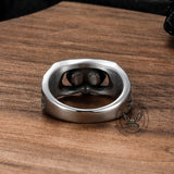 Vintage Gem-set Owl Stainless Steel Ring