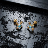 Vintage Gem Cross Arrow Stainless Steel Stud Earrings | Gthic.com
