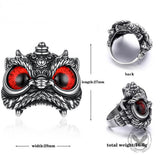 Vintage Gem Lion Dance Stainless Steel Ring