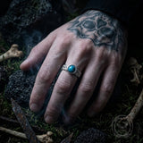 Vintage Gemstone Woven Stainless Steel Ring | Gthic.com