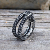 Vintage Goat Head Skull Stainless Steel Open Ring