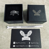 Vintage Goat Head Skull Stainless Steel Open Ring