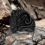 Vintage Goat Head Stainless Steel Ring | Gthic.com