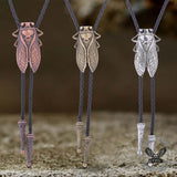 Vintage Gold Cicada Alloy Cowboy Bolo Tie 01 | Gthic.com