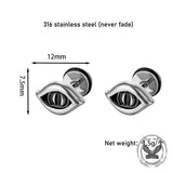 Vintage Gothic Demon Eye Stainless Steel Earrings