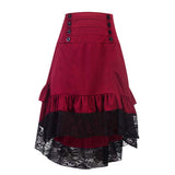 Vintage Gothic Lace-Panel Lolita Mid-Length Skirt