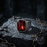 Vintage Greek Key Gemstone Stainless Steel Ring