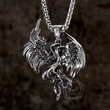Vintage Guardian Angel Wings Stainless Steel Pendant