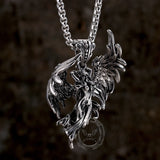 Vintage Guardian Angel Wings Stainless Steel Pendant