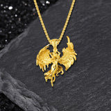 Vintage Guardian Angel Wings Stainless Steel Pendant