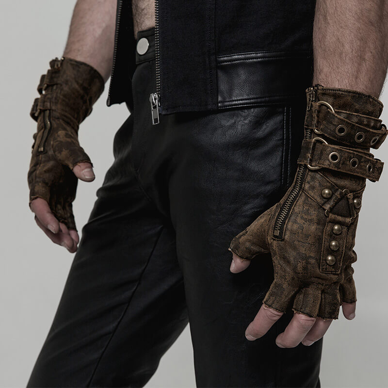 steampunk handschuhe Vintage Half Finger Steampunk Gloves