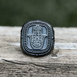 Vintage Hand of Fatima Stainless Steel Ring