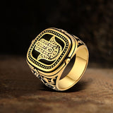 Vintage Hand of Fatima Stainless Steel Ring 03 | Gthic.com