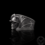 Vintage Hat Skull Sterling Silver Ring | Gthic.com