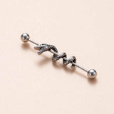 Vintage Heart Snake Stainless Steel Industrial Piercing