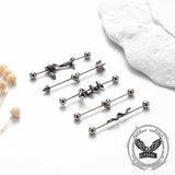 Vintage Heart Snake Stainless Steel Industrial Piercing 01 | Gthic.com