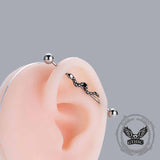 Vintage Heart Snake Stainless Steel Industrial Piercing 02 | Gthic.com