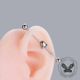 Vintage Heart Snake Stainless Steel Industrial Piercing 03 | Gthic.com