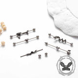 Vintage Heart Snake Stainless Steel Industrial Piercing
