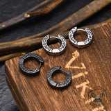 Vintage Hip-hop Pattern Stainless Steel Hoop Earrings | Gthic.com