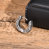 Vintage Hip-hop Pattern Stainless Steel Hoop Earrings | Gthic.com