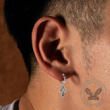 Vintage Hollow Cross Stainless Steel Drop Earrings | Gthic.com