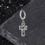 Vintage Hollow Cross Stainless Steel Drop Earrings | Gthic.com