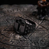 Vintage Hollow Cross Stainless Steel Ring