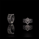 Vintage Hollow Floral Pattern Sterling Silver Ring | Gthic.com