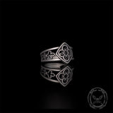 Vintage Hollow Floral Pattern Sterling Silver Ring | Gthic.com