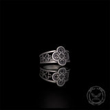 Vintage Hollow Floral Pattern Sterling Silver Ring | Gthic.com