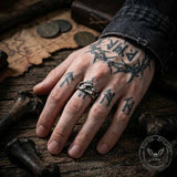 Vintage Hollow Out Chain Stainless Steel Ring | Gthic.com