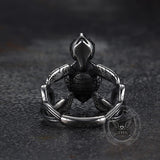 Vintage Indian Turtle Turquoise Stainless Steel Ring