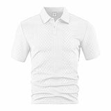 Vintage Jacquard Solid Color Short Sleeve Polo Shirt | Gthic.com