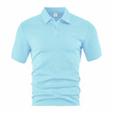 Vintage Jacquard Solid Color Short Sleeve Polo Shirt