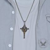 Vintage Jesus Suffering INRI Cross Stainless Steel Pendant | Gthic.com