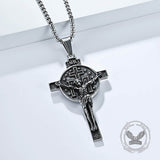 Vintage Jesus Suffering INRI Cross Stainless Steel Pendant