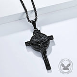 Vintage Jesus Suffering INRI Cross Stainless Steel Pendant